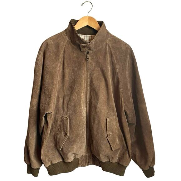 PENDLETON Suede Leather Zip Up Bomber Jacket XL Mocha Brown Classic Utility Barn - Picture 1 of 13